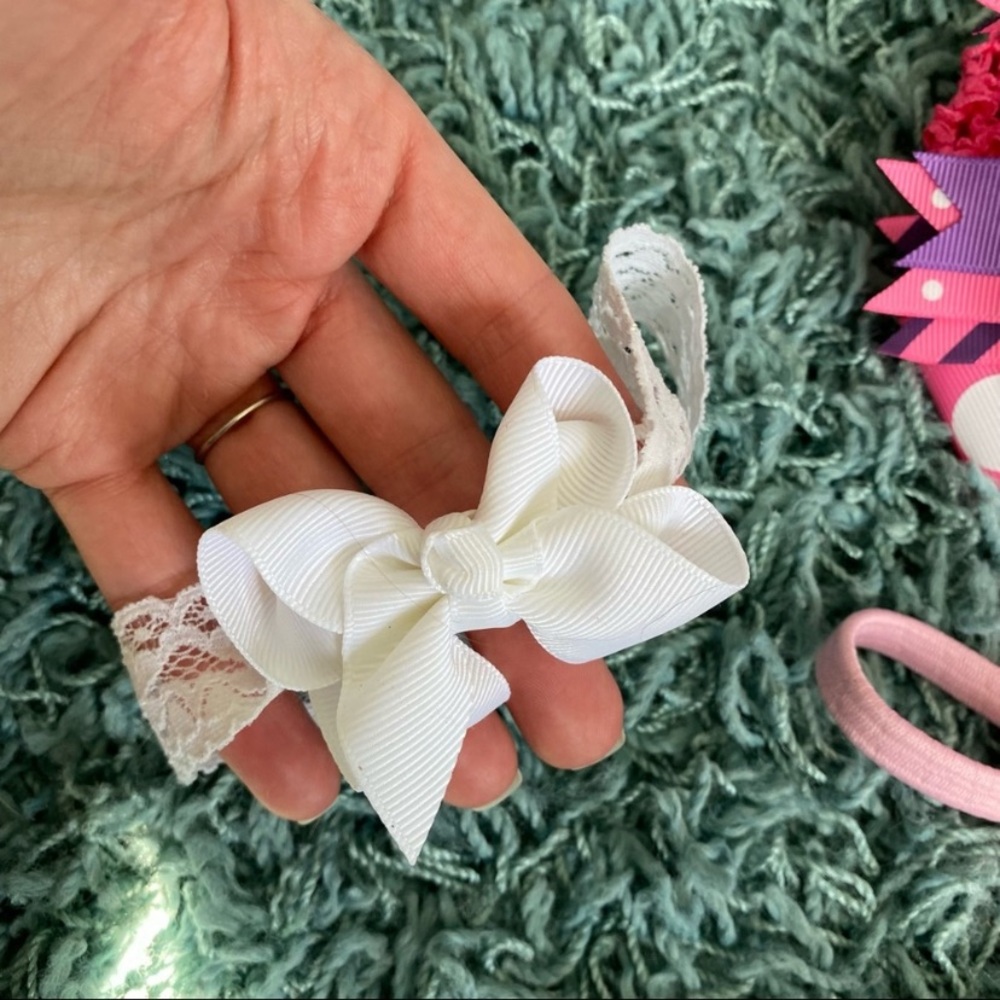 Lot of 6 baby headbands
White, pink, purple, brown, mustard, beige, black, blue - Picture 2 of 13